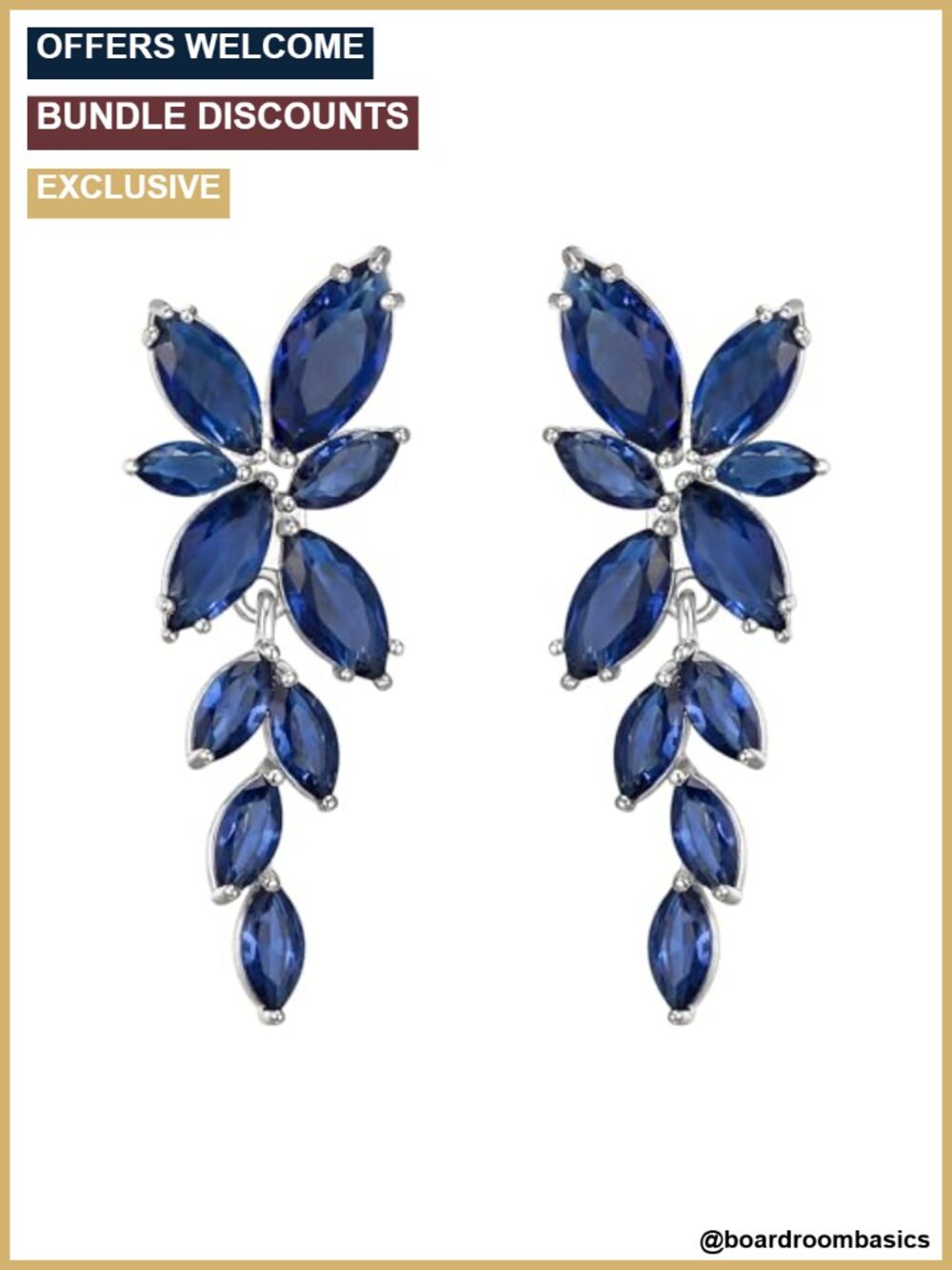 Marquise Cubic Zirconia Bridal Drop Dangle Earrings Wedding Prom Party